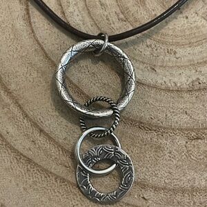 $$$$ LOWEST PRICE * Silpada Textured Silver and Brown Necklace
